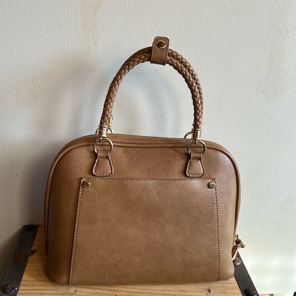 Madison West Tan/Light Brown Vegan Leather Handbag